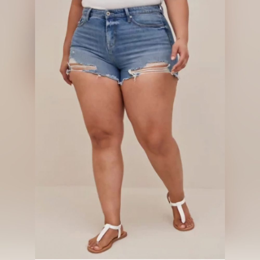 Distressed Denim Shorts